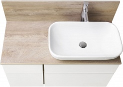 Акватон Мебель для ванной Мишель 100 дуб эндгрейн/белый с раковиной Infinity – фотография-4
